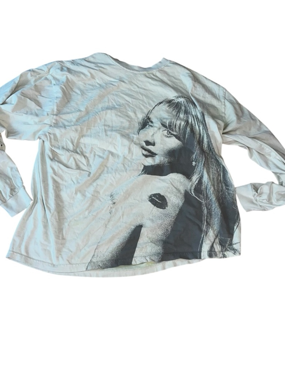 Sabrina carpenter short n sweet long sleeve t-shirt cream 3x xxxl